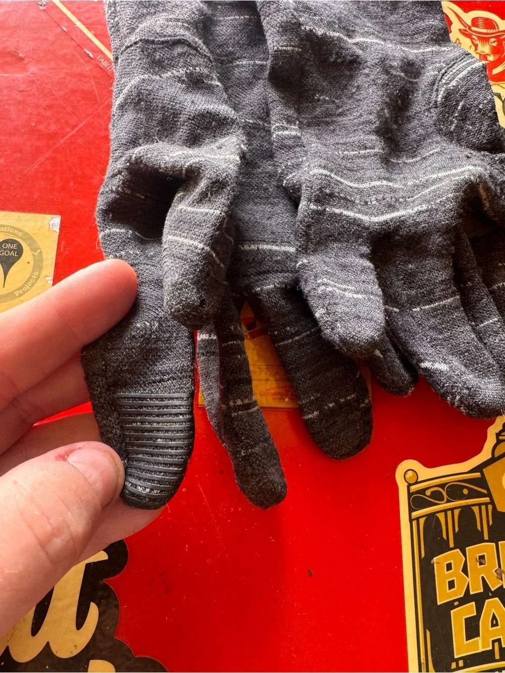 Smartwool Women’s Heathered Black Touchscreen Gloves with Stripe Tab